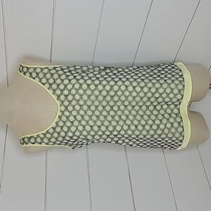 KENNETH COLE New York xs yellow & grey circles on a flowy tank